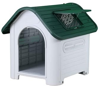 Hundehütte für Hunde für den Innen- und Außenbereich mit aufklappbarem Fenster (L)