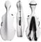 WUQIMUSC Custodia per violoncello 4/4 rigida e robusta in fibra di carbonio intrecciata con motivo a righe, comodo e regolabile, con ruote resistenti, facile da trasportare per studenti, adulti,