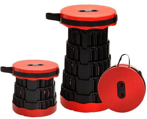 KunpengZen Klapphocker Faltbar, Verdickter Tragbarer Teleskophocker, Verstellbarer Falthocker Tragkraft 600 Kg, Camping Hocker für Angeln, Wandern, Grillen, Party, Outdoor, Den Heim AktivitäTen