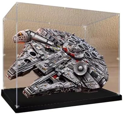 FEIFANBOYANG Transparente Acryl-Vitrine für Lego 75192 Millennium Falcon Modell, staubdicht, transparent, Vitrine (nur Vitrine) (3 mm - 34,6 x 15,3 x 22,8)