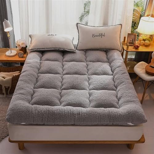 YXCMD Japanische Boden Futon Matratze Matte, Faltbare Roll Up Matratze Thai Massage Bett Matratzen Tatami Boden Matte Schlaf Matratze Für Boden Verdickung(Gray,150 * 200cm)