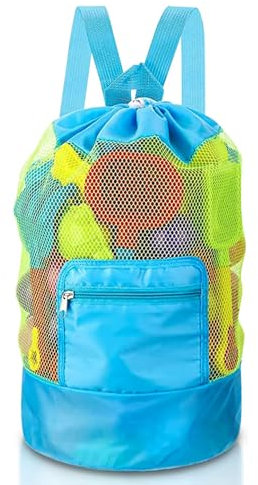Bolsa Playa Juguetes Malla,Bolsa Plegable Malla de Playa Bolsa de malla grande para niños,para al Aire Libre Natación Piscina Viajes Toallas Juguetes