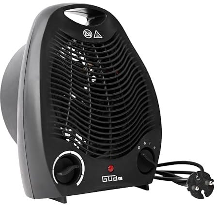 Güde Heizlüfter GH 2000 B (220-240 V, 2000 W Heizleistung, 2 Heizstufen: 1000/2000 W, Gebläseleistung 75 m³/h, stufenloser Thermostat, Überhitzungs- und Kippschutz, Tragegriff)