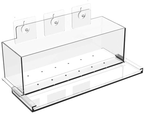 Fioriera da finestra in acrilico, vasi da cucina rettangolari, trasparente, trasparente, per interni con foro di drenaggio, vaso decorativo per finestre per balcone, esterno