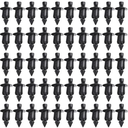 50 Pièces Rivet Plastique,Clips de Fixation Voiture,6mm Noir,Pieces Auto Peugeot Agrafes Rivets,Riveteuse,Carénage Garniture,Panneau Fixations Pinces Retenue,Pour Parechocs,Aux Voitures et Motos