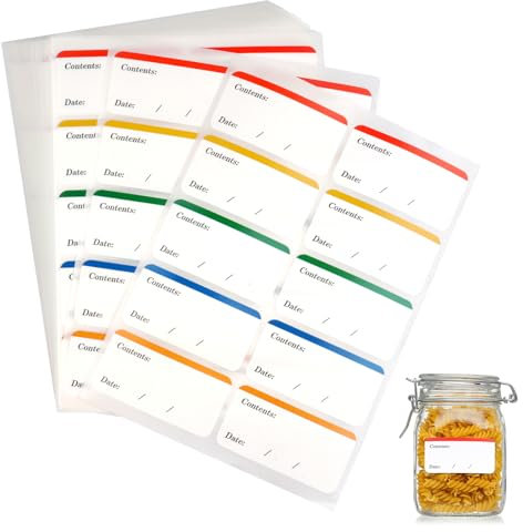 300 Stück Gefrieretiketten Ablösbar, 6x3cm Selbstklebend Etiketten Gefriergut, Gefrieretiketten zum Beschriften, Bunt Lebensmitteldatum Etiketten, Gefrieretiketten für Gläser Marmelade usw.