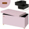 Casaria® Sitzbank mit Stauraum Rosa Samt inkl. Boxen & Füßen Faltbar Sitzbank 300kg Belastbar 76cm Truhe Wohnzimmer Schlafzimmer Flur Truhenbank Bank