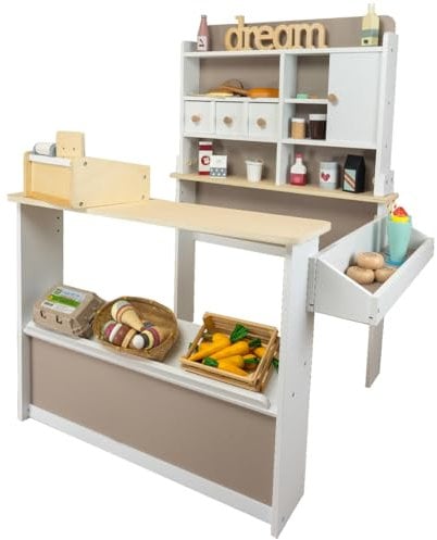 Meppi Kaufladen Nougat aus Holz - Kaufmannsladen für Kinder - Marktstand
