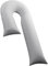 Traumreiter Seitenschläferkissen Visco Comfort XL mit Bezug Deluxe Silber - Hybrid Kissen + 1cm Memory Foam – J Form Schwangerschaftskissen Gel Body Pillow Komfortkissen Ergonomie Zertifiziert