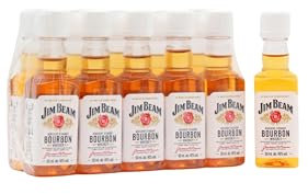 Jim Beam - White Label Kentucky Straight Bourbon - 4 Year Old Whiskey 5cl x 10 40% ABV (Miniatures) ((10 x 5cl))