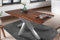 SAM Esstisch 260 x 100 cm Tim, Baumkantentisch nussbaumfarben, Akazienholz massiv, Spider-Gestell aus Metall Silber