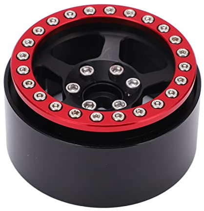 Alomejor 1,9 Zoll Beadlock Felgen, 5-Loch Silber Felgen für RC Crawler | Realistisches Lock-Reifen-Design, verbesserte Stabilität für RC Geländewagen, leichte Aluminiumlegierung in Rot Schwarz