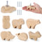 Miawtro Wooden Door Knobs, 6 Pack Animal Shape Knobs with Screws, Natural Wooden Drawer Knob Easy to Install, Wardrobe Door Knob Children's Room Furniture Decoration for Cabinets, Wardrobes, Drawers