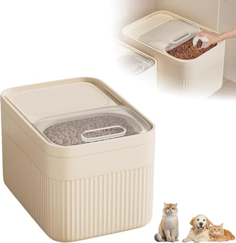 Générique Récipient hermétique pour Aliments pour Animaux domestiques, jusqu'à 15kg, pour Chien, Chat et Autres Aliments pour Animaux de Compagnie avec Tasse à mesurer,Rangement Hermétique