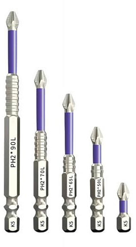 K5 - Juego de brocas antideslizantes resistentes a los impactos, 5/6 brocas de destornillador de alto imán para taladros manuales y destornilladores de impacto, diseño de dientes antideslizantes para