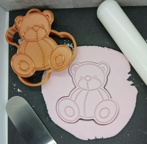 Teddy Bear Cookie Cutter 3D Printed Biscuit Stamp Fondant Icing Cake Decoration 78mm x 79mm x 12mm