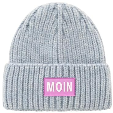 Zwillingsherz Damen Mütze – Warme Strickmütze Beanie für Frauen – Weiche Wintermütze mit Moin Patch – Modisches Accessoire für Frühling, Herbst & Winter – im Modernen Look für den Alltag