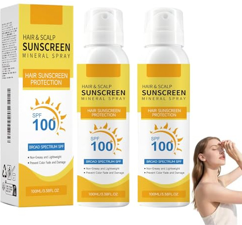 Sonnenschutz Sonnenspray LSF 100,Sonnenschutz Haare Und Kopfhaut, Sonnencreme Spray für Gesicht & Körper,Leichtes&Nährendes Sonnenöl mit UVA/UVB Schutz,Umfassenden Schutz,Kein Fettiger Rückstand (2PC)