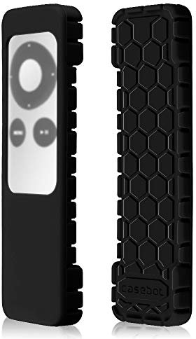 Fintie Remote Hülle für Apple TV 2/3 Generation Fernbedienung - [Bienenstock Serie] Leichte rutschfeste Stoßfeste Silikon Schutzhülle Tasche Case Cover, Schwarz
