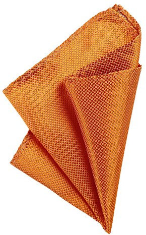 DonDon Herren Einstecktuch 21 x 21 cm formstabil und verstellbar für feierliche Anlässe orange