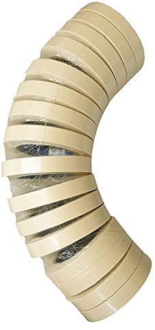 ACIT, Nastro di carta per mascheratura, nastro carta imbianchino, verniciatura, 50m x 19mm, Torre da 16 rotoli, nastro per carrozziere e lavori pittura