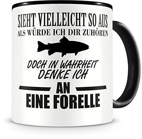 Samunshi® Angel Tasse Fisch - Forelle Tasse - Angler Geschenke für Männer Angel Zubehör Geschenk für Angler Zubehör