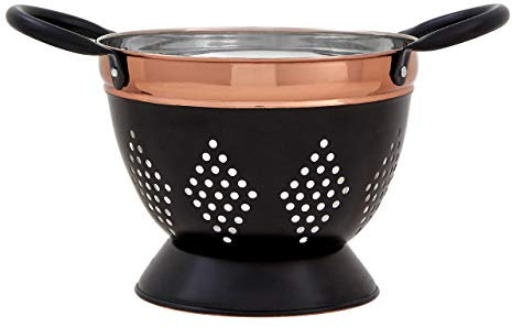Premier Housewares 507370 Colander, Stainless Steel, Charcoal