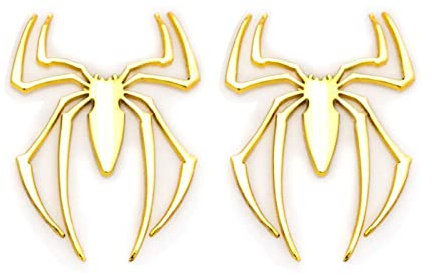 Carrun 3D-Spinnen-Emblem für Auto, 3D-Logo, Metall, Chrom, 2 Stück CR-SPD