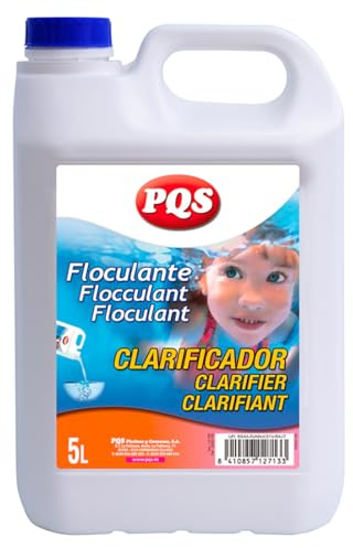PQS - Floculante Líquido para Piscinas - Floculante de Piscina - Clarificador de Agua para Piscinas - Acción Decantadora Rápida - Sin Cloro - No Modifica el pH - Mejora la Filtración - Formato 5 L