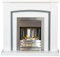 Adam Chilton Fireplace in Pure White & Grey with Helios Electric Fire in Brushed Steel, 39 Inch