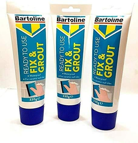 Bartoline 3 x 3 PCS Ready to USE FIX & Grout Ceramic Tiles Waterproof 330G Adhesive
