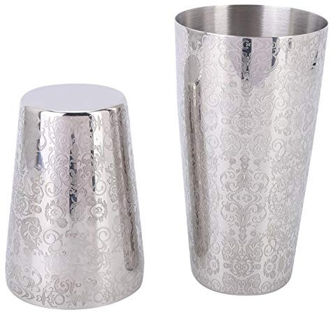 Cocosity Shaker à Cocktail, Shaker de Boisson Multifonctionnel Boston Shaker gravé, pour Bar Barman Faisant du café glacé à la Maison