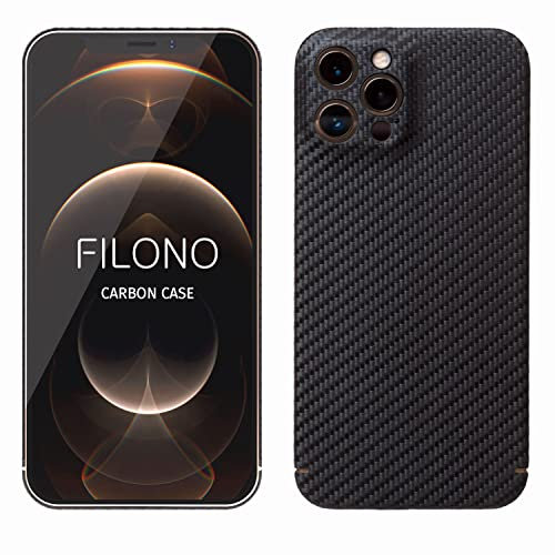 FILONO Carbon Hülle iPhone 12 Pro Max Ultra dünn | Made in Germany | mit Kamera-Schutz