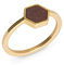Kerbholz - Holzschmuck Damen - Hexa Ring Gold - dünner Damen Schmuck Ring in gold - Edelstahlring mit echtem Holz - Schmuck Geschenk für Frauen(Gold, S)