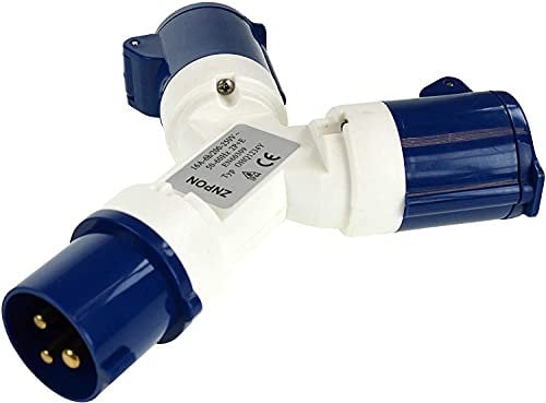 Netagon Caravan Camping Motorhome 1 Way Male to 2 Female 230V Power Hook up Socket Splitter (2 Way)