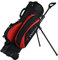 ACXZ Golfbags Standbag Tragetasche mit Rollen, Golftasche Reisetasche mit 7-Wege-Teilern, Platz für 13 Schläger (Rot/Pink)