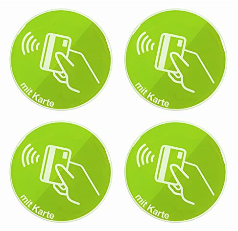 BIKE-label Schild 3D Aufkleber Dm 70 mm 4 Stück kontaktlos zahlen EC-Karte 900209VE