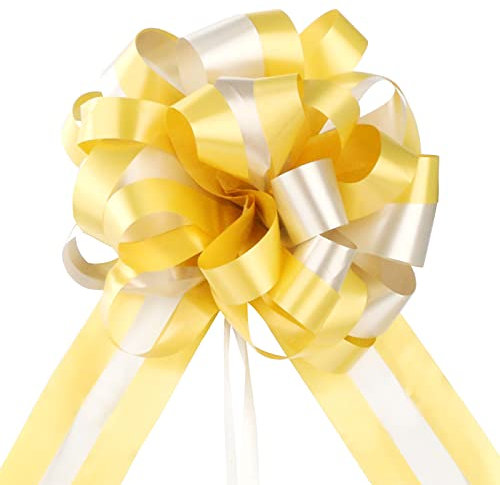 EDATOFLY 10 Stücke Geschenkschleife, Große Schleife Riesen Schleife Geschenk Geschenkschleife Groß für Auto Dekor Hochzeit New Houses Party Feier Geschenke Tüten (Golden)