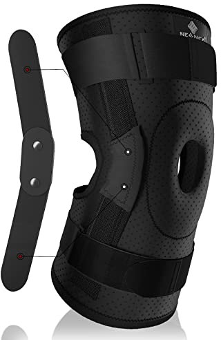 NEENCA Rodillera con bisagras, ajustable de compresión para hombres y mujeres, rodilleras abiertas para dolor de rodilla, hinchazón, desgarro de menisco, ACL, PCL, MCL,recuperación de lesiones. AC-56