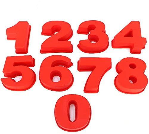 MEETOZ 0-8 Number Cake Stencils, 10-inch Cake Template Molds for Wedding Valentine's Day Party Anniversary Birthday