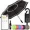 Quick Safety® wander- trekking-Regenschirm taschenschirm herren-damen-schirm jungen-regenschirm auf-zu-automatik sturmfest reflektierend Karabinerhacken-Griff-Design (slate schwarz)