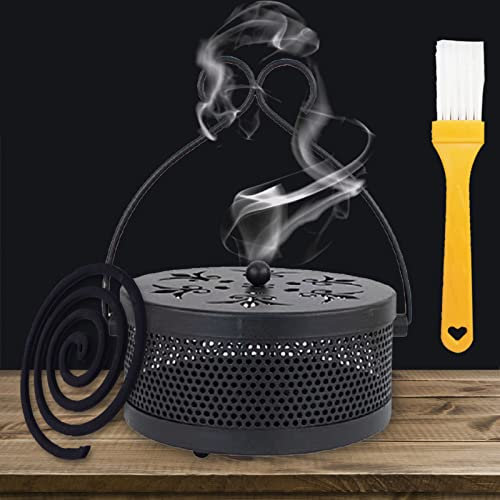 Support de Bobine de Moustique, Porte-encens Anti Moustique, Bobine Moustique Métal Support, Support Bobine, Boîte Bobine Moustique, Anti-Moustique, pour Le Camping à la Maison et Le Jardin（C）