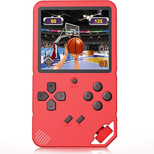 ZHISHAN 16 Bit Handheld Spielkonsole Retro Tragbare Spiele Konsolen inkl. 220 Klassische Vintage Video Spielen 3.0 LCD HD Bildschirm Arcade Erholung System Geburtstags Geschenk für Kinder (Hellrot)