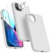 Dssairo [5-in-1 Entworfen für iPhone 13 Hülle, mit 2 Displayschutzfolien + 2 Stück Kameraobjektivschutz, Flüssigsilikon, schlanke, stoßfeste Schutzhülle [Mikrofaserfutter] 6.1 (weiß)…
