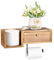OLegei Porte-Papier de Toilette en Bois avec tiroir de Rangement Support Papier Toilette étagère Murale pour Salle de Bain 37 x 17 x 14cm