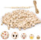Furuising 210 Stück Holzperlen Natur, Holzperlen zum Auffädeln, Rund Holzkugeln mit Loch Set mit 10m Juteschnur für Armbänder, Basteln, Weihnachtsschmuck, DIY(10mm 12mm 14mm 18mm 20mm)