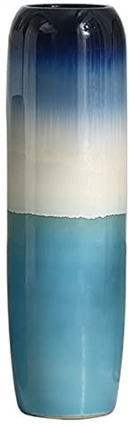 Jarrón azul florero de piso decoración de sala de estar florero artificial decoración florero (color: altura 90 cm)