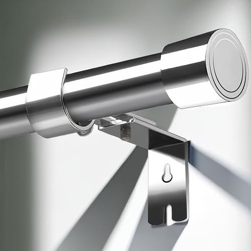 Vorhangstange Ausziehbar Gardinenstange 3m Curtain Rod aus Edelstahl Verstellbare Gardinen Stangen Schwarz mit Kappenknäufen für Schlafzimmer, Esszimmer, 220-380CM