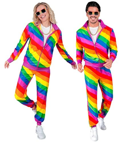 W WIDMANN MILANO Party Fashion - Kostüm Trainingsanzug, Regenbogenfarben, CSD, LGBTQ Pride, Jogginganzug, für Karneval & Party
