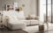 DOMO. collection Sofá esquinero Adrian Modular en Forma de L de 2 sillones esquineros, 1 sillón y 1 Taburete, sofá Modular, 4 Elementos tapizados, sofá esquinero de 301 x 193 x 69 cm, Color Crema